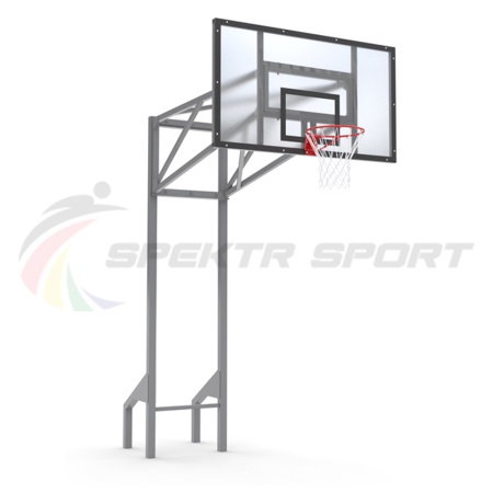 Купить Стойка баскетбольная уличная усиленная со щитом из оргстекла, кольцом и сеткой SP D 413 в Рузе 
