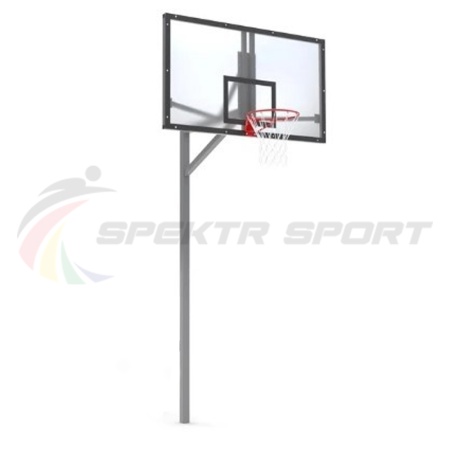 Купить Стойка баскетбольная уличная упрощенная со щитом из оргстекла, кольцом и сеткой SP D 412 в Рузе 
