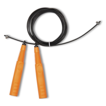 Купить Скакалка высокооборотная Кроссфит стальной шнур в оплетке 2.9 м чёрно-оранжевая в Рузе 